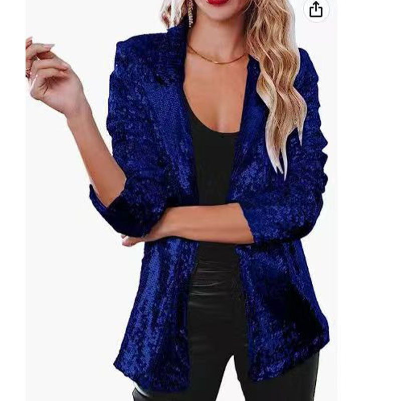 Loose Sequin Blazer for Women - Commuter Style